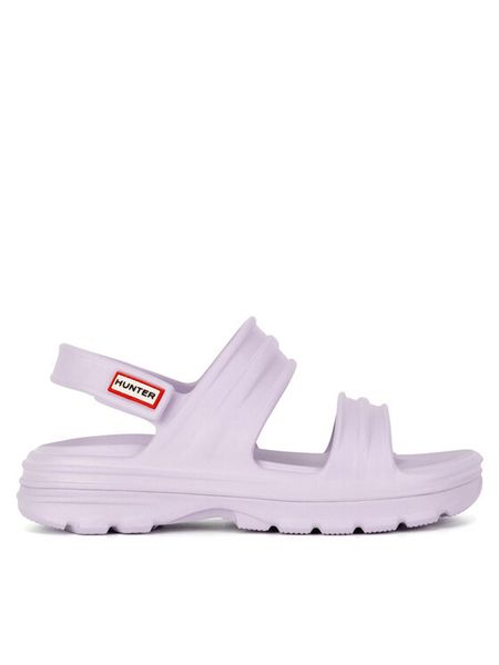 Hunter Sandały WFD4036EVA-TME Fioletowy. Fioletowe klapki Hunter, bez wzorów, z kauczuku, bez obcasa, na płaskiej podeszwie, bez zapięcia. Za 249.99 zł.