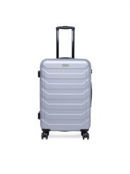 GINO ROSSI Walizka średnia CEO-GIN-M-003-05-SILVER3 Srebrny. Szare walizki Gino Rossi, bez wzorów, średnie. Za 279.99 zł.