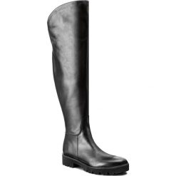Muszkieterki BADURA - 9333-69-M Czarny 124. Czarne kozaki Badura, z materiału, przed kolano, bez obcasa, bez zapięcia. W wyprzedaży za 469.00 zł.