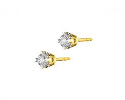 Kolczyki z żółtego złota z brylantami - 0,36 ct - próba 750. Żółte kolczyki Apart, z brylantem, złote. Za 8,490.00 zł.