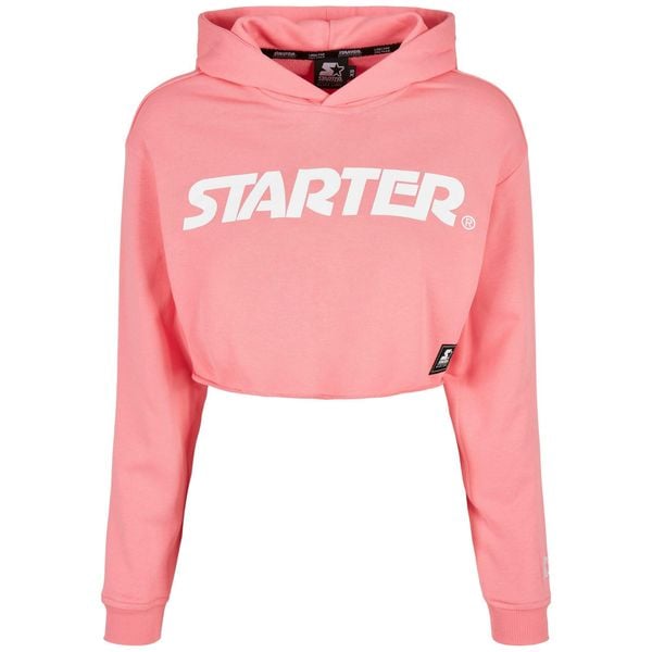 Damska krótka bluza z kapturem Urban Classics Starter. Czerwone bluzy Starter, xs, bez wzorów, z bawełny, z kapturem. Za 240.00 zł.