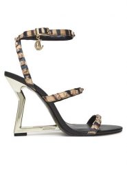 Just Cavalli Sandały 78RA3S62 ZSA32 Czarny. Czarne sandały Just Cavalli, bez wzorów, z materiału, bez obcasa, na koturnie, bez zapięcia. Za 949.99 zł.