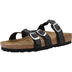 Klapki damskie Birkenstock Franca Braided. Czarne klapki Birkenstock, bez wzorów, z materiału, bez obcasa. Za 832.00 zł.