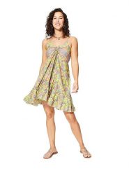 Ipanima Sukienka w kolorze żółto-jasnoróżowym rozmiar: 34/36. Żółte sukienki Ipanima, bez wzorów, bez kołnierzyka, bez ramiączek, mini. Za 65.99 zł.