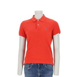 Second life - Polo Ralph Lauren damskie z krótkim rękawem - Jak nowy. Czerwone koszulki polo RALPH LAUREN, l, bez wzorów, z materiału, bez kołnierzyka, bez ramiączek. Za 127.76 zł.