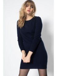 Perfect Cashmere Kaszmirowa sukienka "Molli" w kolorze granatowym rozmiar: XL. Niebieskie sukienki Perfect Cashmere, xl, bez wzorów, z kaszmiru, bez kołnierzyka, bez ramiączek, mini. Za 407.53 zł.