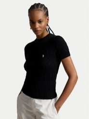 Polo Ralph Lauren Sweter 211971873506 Czarny Slim Fit. Czarne swetry Polo Ralph Lauren, xs, bez wzorów, z bawełny, bez ramiączek. Za 819.99 zł.