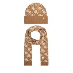 Zestaw szalik i czapka Guess. Brązowe czapki Guess, z aplikacjami. Za 294.99 zł.
