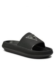 Guess Klapki E4GZ27 WG5X0 Czarny. Czarne klapki Guess, z aplikacjami, z tworzywa sztucznego, bez obcasa. Za 159.99 zł.