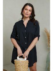 Curvy Lady Sukienka w kolorze czarnym rozmiar: 44/46. Czarne sukienki Curvy Lady, na co dzień, bez wzorów, klasyczne, bez kołnierzyka, bez ramiączek, midi, proste. Za 127.65 zł.