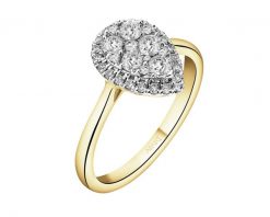 Pierścionek z żółtego złota z brylantami - 0,49 ct - próba 585. Żółte pierścionki Apart, z brylantem, złote. Za 6,590.00 zł.