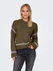 ONLY Sweter w kolorze khaki rozmiar: S. Brązowe swetry Only, s, bez wzorów, bez ramiączek. Za 136.78 zł.