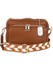 Anna Morellini Skórzana torebka "Erminia" w kolorze jasnobrązowym - 22 x 17 x 9 cm rozmiar: onesize. Brązowe torby na ramię Anna Morellini, bez wzorów, z materiału, na ramię, bez dodatków. Za 260.99 zł.