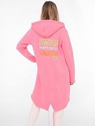 Zwillingsherz Bluza "Smile Happiness Laugh" w kolorze jasnoróżowym rozmiar: L/XL. Różowe bluzy Zwillingsherz, l, bez wzorów, bez kaptura. Za 264.15 zł.