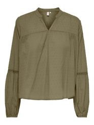 ONLY Bluzka "Filuca Eliza" w kolorze khaki rozmiar: XS. Brązowe bluzki Only, xs, bez wzorów, z bawełny, bez kołnierzyka, bez ramiączek. Za 48.16 zł.