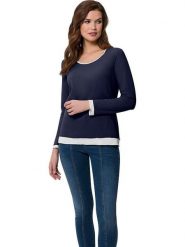 Heine Koszulka w kolorze granatowym rozmiar: 44. Niebieskie bluzki Heine, bez wzorów, bez kołnierzyka, bez ramiączek. Za 56.93 zł.