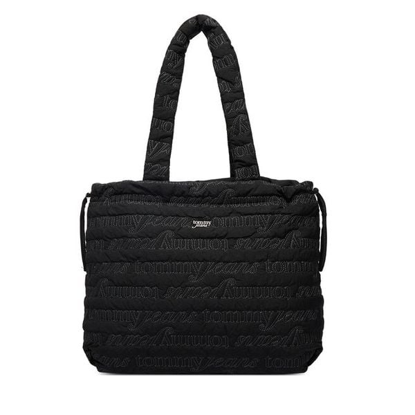 Torebka Tommy Jeans. Czarne shopper Tommy Jeans, bez wzorów, z jeansu, bez dodatków. Za 346.99 zł.