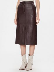 Max Mara Leisure Spódnica skórzana Ethel 2416771027 Bordowy Regular Fit. Czerwone spódnice Max Mara Leisure, m, bez wzorów, z syntetyku. Za 379.99 zł.