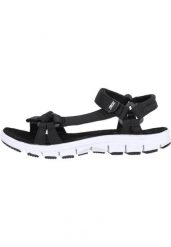 Sandały damskie Cruz Bernao Lite. Czarne sandały CRUZ, bez wzorów, z materiału, eleganckie, bez obcasa, bez zapięcia. Za 231.50 zł.