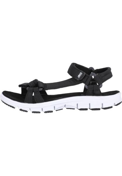 Sandały damskie Cruz Bernao Lite. Czarne sandały CRUZ, bez wzorów, z materiału, eleganckie, bez obcasa, bez zapięcia. Za 213.60 zł.