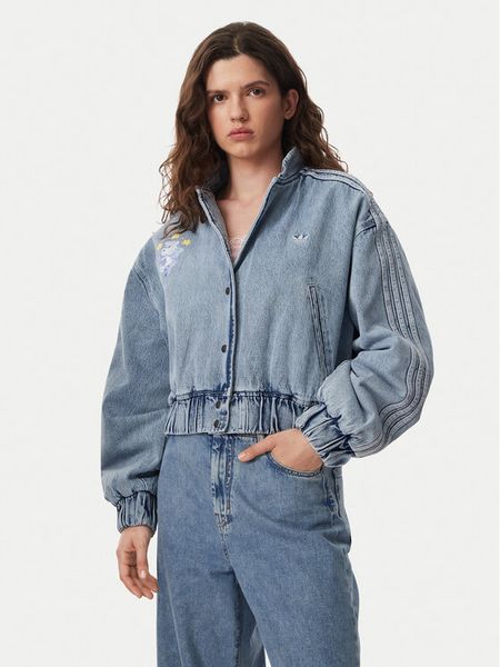 Adidas Kurtka jeansowa Care Bear KQ6747 Niebieski Regular Fit. Niebieskie kurtki Adidas, xs, bez wzorów, z bawełny, bez kaptura. Za 649.99 zł.