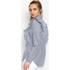 Granatowa Koszula Double Frill. Czerwone koszule Born2be, m, bez wzorów, klasyczne, bez kołnierzyka, bez ramiączek. Za 34.99 zł.