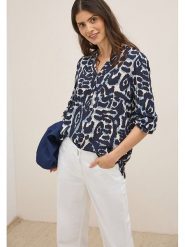 Cecil Bluzka w kolorze granatowo-kremowym rozmiar: M. Niebieskie bluzki Cecil, m, bez wzorów, z wiskozy, klasyczne, bez kołnierzyka, bez ramiączek. Za 78.66 zł.