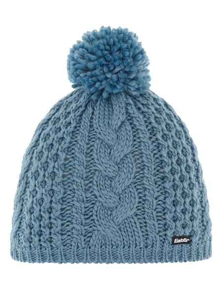 Eisbär Czapka "Afra Pompon" w kolorze błękitnym rozmiar: onesize. Niebieskie czapki Eisbar, z aplikacjami, z wełny. Za 86.95 zł.