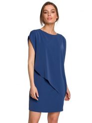 Stylove Sukienka w kolorze niebieskim rozmiar: XL. Niebieskie sukienki Stylove, na co dzień, xl, bez wzorów, bez kołnierzyka, bez ramiączek, mini, proste. Za 275.45 zł.