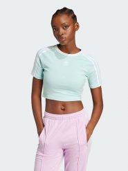 Adidas Koszulka w kolorze turkusowym rozmiar: XS. Niebieskie bluzki Adidas, xs, bez wzorów, bez kołnierzyka, bez ramiączek. Za 84.99 zł.
