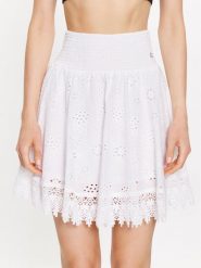 Guess Spódnica mini Peggy W3GD0I WFG40 Biały Regular Fit. Białe spódnice Guess, s, z aplikacjami, z bawełny, mini. Za 619.99 zł.