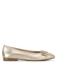 Lasocki Baleriny CEO-RST-ROMI-43 Złoty. Żółte baleriny Lasocki, bez wzorów, ze skóry, bez obcasa. Za 169.99 zł.