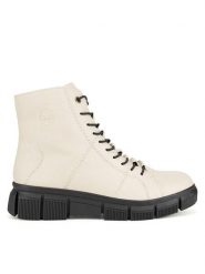 Rieker Trzewiki X3428-60 Beżowy. Brązowe botki Rieker, bez wzorów, z materiału, bez obcasa, na płaskiej podeszwie, bez zapięcia. Za 272.99 zł.