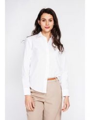 ASSUILI Lniana koszula w kolorze białym rozmiar: 38. Białe koszule Assuili, bez wzorów, ze lnu, klasyczne, bez kołnierzyka, bez ramiączek. Za 173.99 zł.