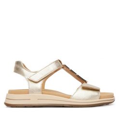 Sandały Ara. Żółte sandały Ara, bez wzorów, bez obcasa, na płaskiej podeszwie, bez zapięcia. Za 489.99 zł.