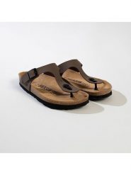 BACKSUN Japonki "Singapore" w kolorze brązowym rozmiar: 42. Brązowe klapki Backsun, bez wzorów, z materiału, z otwartym noskiem, bez obcasa. Za 117.99 zł.