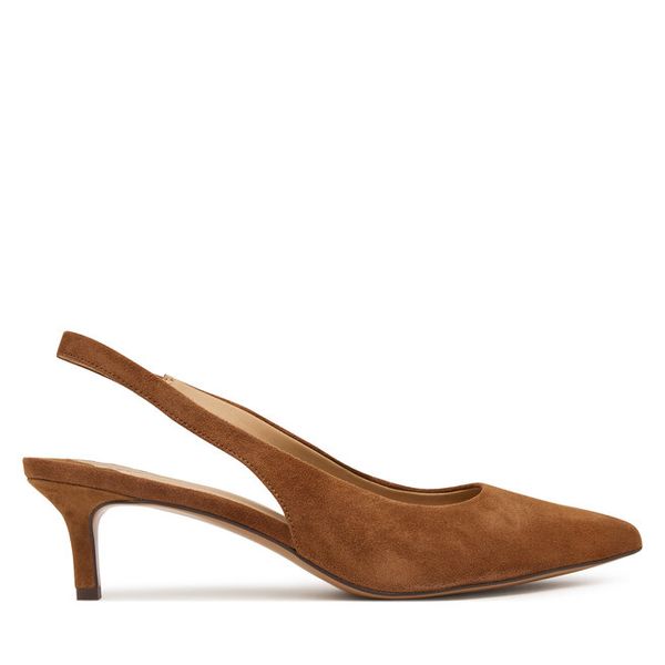 Szpilki LAUREN RALPH LAUREN. Brązowe szpilki Lauren Ralph Lauren, bez wzorów, bez obcasa, na szpilce, bez zapięcia. Za 689.99 zł.