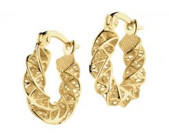 Złote kolczyki - koła, 15 mm. Żółte kolczyki Apart, złote. Za 2,359.00 zł.