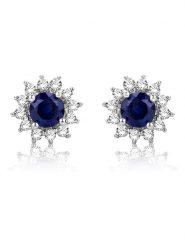 Revoni Złote kolczyki-wkrętki z diamentami i szafirami rozmiar: onesize. Niebieskie kolczyki Revoni, z diamentem, złote. Za 1,187.99 zł.