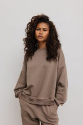 Bluza damska o kroju regular fit w kolorze GRAY TAUPE- PHENIX-UNI. Szare bluzy Marsala, uniwersalny, bez wzorów, z bawełny, bez kaptura. Za 279.90 zł.