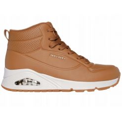 Buty na co dzień damskie SKECHERS UNO - STAND HIGH wysokie za kostkę. Brązowe obuwie sportowe Skechers, na jesień, za kostkę, bez zapięcia, trekkingowe, Skechers Sport. Za 339.00 zł.