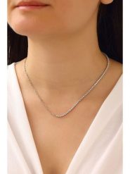 Miu Silver Srebrny naszyjnik z cyrkoniami - dł. 42 cm rozmiar: onesize. Szare naszyjniki Miu Silver, z cyrkonią, srebrne. Za 130.99 zł.