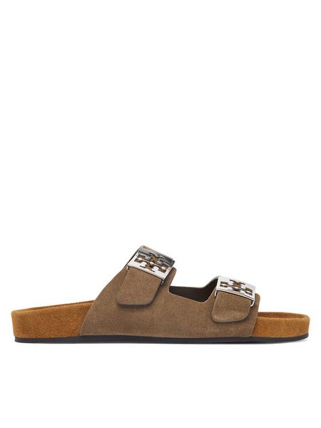Tory Burch Klapki Mellow Slide 171151 Brązowy. Brązowe klapki Tory Burch, bez wzorów, ze skóry, bez obcasa. Za 1,524.00 zł.