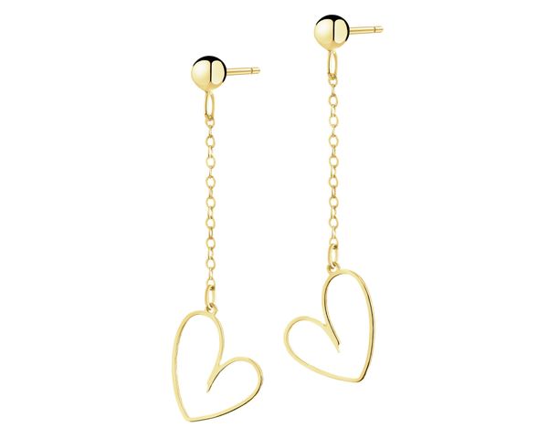 Złote kolczyki - serca. Żółte kolczyki Apart, złote. Za 579.00 zł.