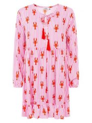 Zwillingsherz Sukienka "Lobsters & Stripes" w kolorze jasnoróżowym rozmiar: S/M. Różowe sukienki Zwillingsherz, na co dzień, m, bez wzorów, z wiskozy, bez kołnierzyka, bez ramiączek, midi, proste. Za 165.99 zł.