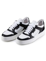 Anna Morellini Skórzane sneakersy "Velana" w kolorze biało-czarnym rozmiar: 39. Białe trampki Anna Morellini, bez wzorów, bez zapięcia. Za 311.85 zł.