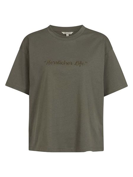 Herrlicher Koszulka "Stinella" w kolorze khaki rozmiar: S. Brązowe bluzki Herrlicher, s, bez wzorów, z bawełny, bez kołnierzyka, bez ramiączek. Za 104.99 zł.