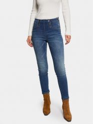 Morgan Jeansy 241-PERLA Niebieski Skinny Fit. Niebieskie jeansy Morgan, bez wzorów. Za 199.99 zł.