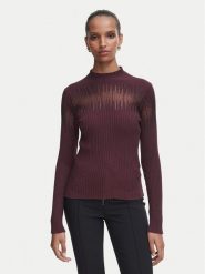 Rinascimento Bluzka CFM0012380003 Bordowy Slim Fit. Czerwone bluzki Rinascimento, l, bez wzorów, z wiskozy, bez kołnierzyka, bez ramiączek. Za 359.99 zł.