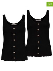 Stitch & Soul Topy (2 szt.) w kolorze czarnym rozmiar: M. Czarne topy Stitch & Soul, m, bez wzorów, prążkowane, bez kołnierzyka, bez ramiączek. Za 83.42 zł.